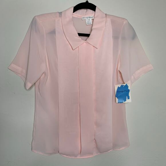 Vintage Pink Short Sleeve Blouse Sz 10 NWT Deadstock - Picture 5 of 9